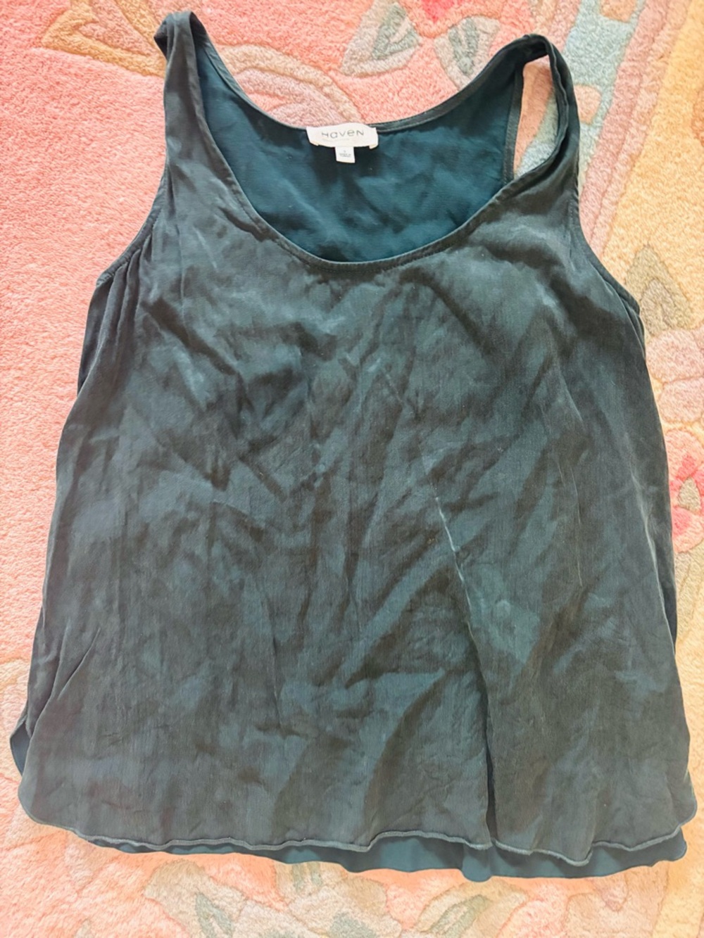 Haven Women's Teal Sleeveless Tank Top silk